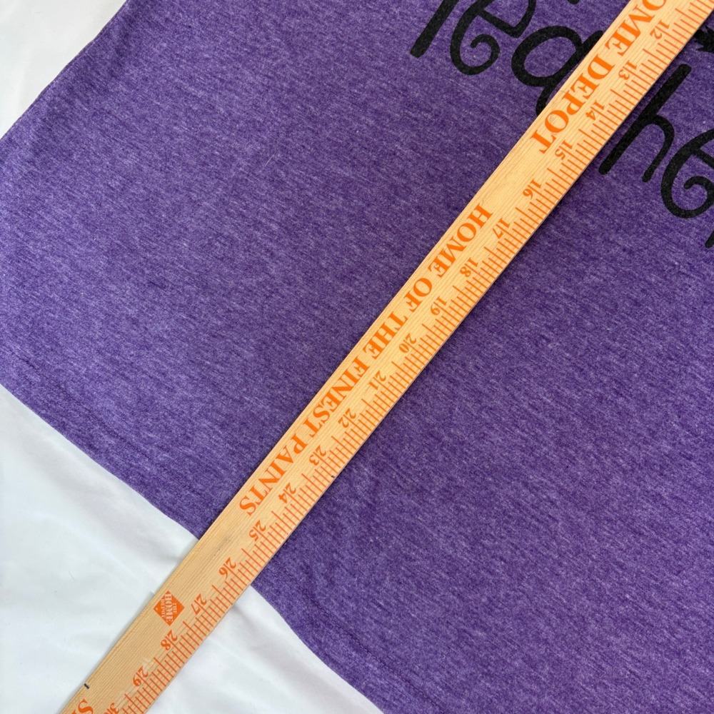 Lot of 2 Teacher T-Shirts XXL Coffee Powers & Halloween Witch Purple Red Graphic - Picture 8 of 8